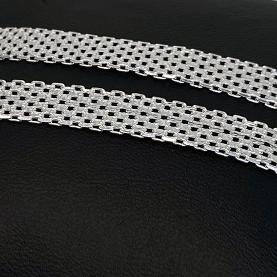 Italianische Garibaldi Collier,ca. 45 cm, 925 Silber