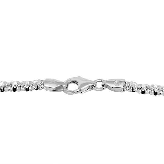 Italienische Funkelkette, ca. 56 cm, 925 Silber ca. 14,30g