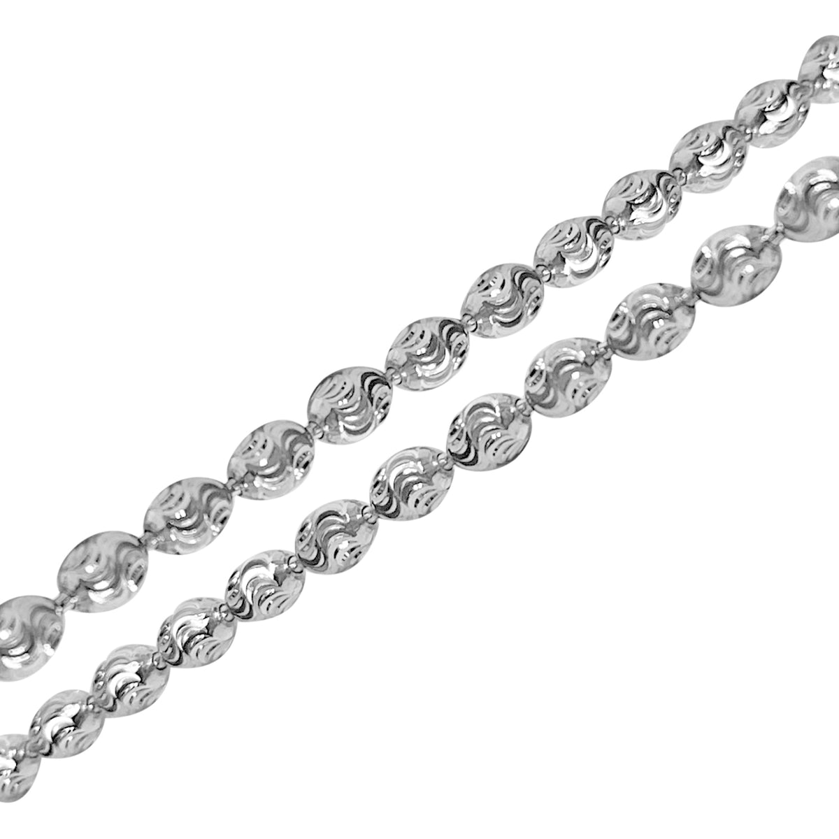 Italianische Diamantschliff Kugel-Halskette, ca. 50 cm, 925 Silber rhodiniert, ca. 12,51g