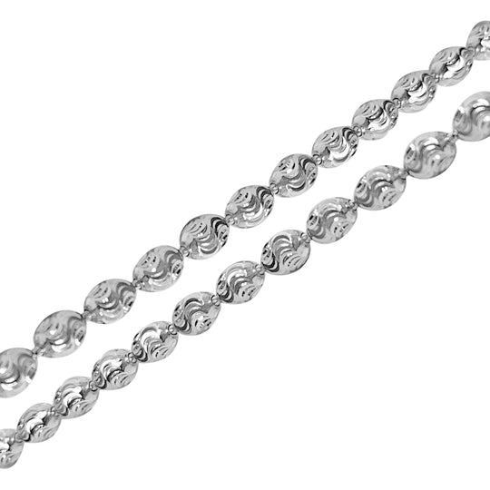 Italianische Diamantschliff Kugel-Halskette, ca. 50 cm, 925 Silber rhodiniert, ca. 12,51g