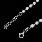Italianisches Diamantschliff Kugel-Armband, ca. 18 cm - 20 cm verstellbar, 925 Silber rhodiniert