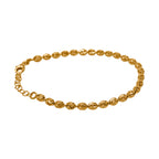 Italianisches Diamantschliff Kugel-Armband, ca. 18 cm - 20 cm verstellbar, 925 Silber vergoldet