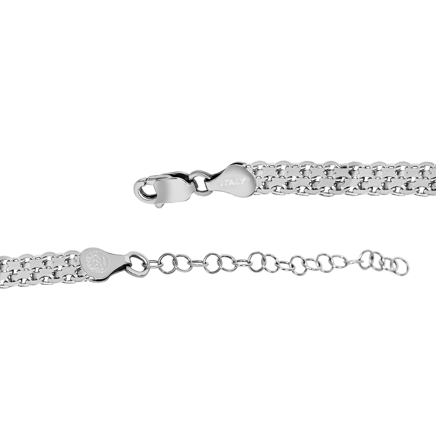 Italienische Bismarck Halskette, ca. 45 cm, 925 Silber