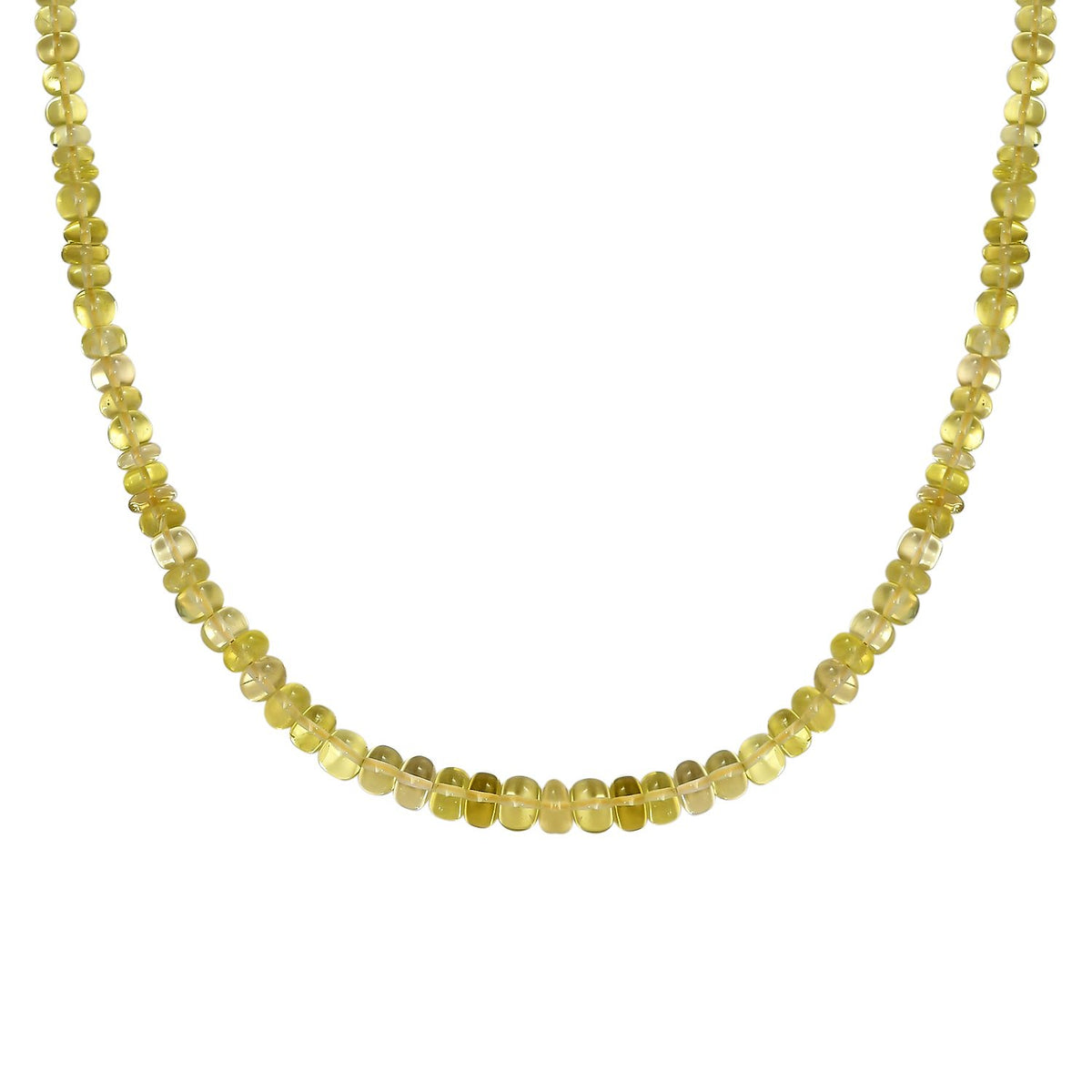 Zitronen Quarz Halskette, ca. 45 cm, 925 Silber ca. 129,00 ct