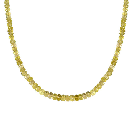 Zitronen Quarz Halskette, ca. 45 cm, 925 Silber ca. 129,00 ct