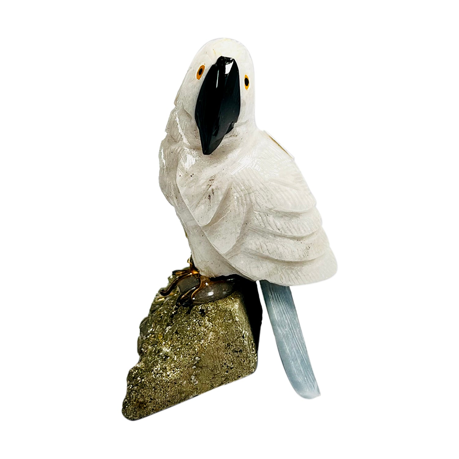 Gem Crystal Kollektion - Kakadu Figur, handgeschnitzt, 7 cm, Weiß - M, ca. 1000 cts.