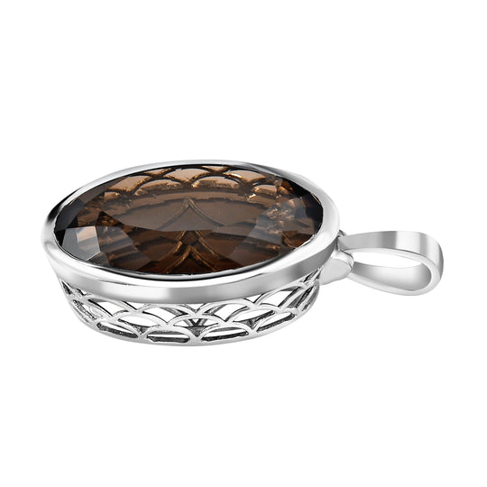 Rauchquarz Anhänger, 925 Silber platiniert ca. 45.12 ct