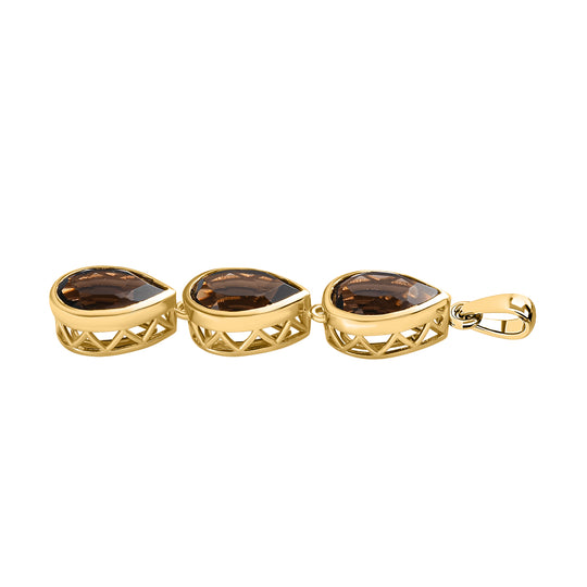 Rauchquarz Anhänger, 925 Silber vergoldet ca. 9,18 ct