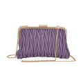 Clutch mit Metallschulterriemen in Stepp-Optik, 23,5x15cm, Lila