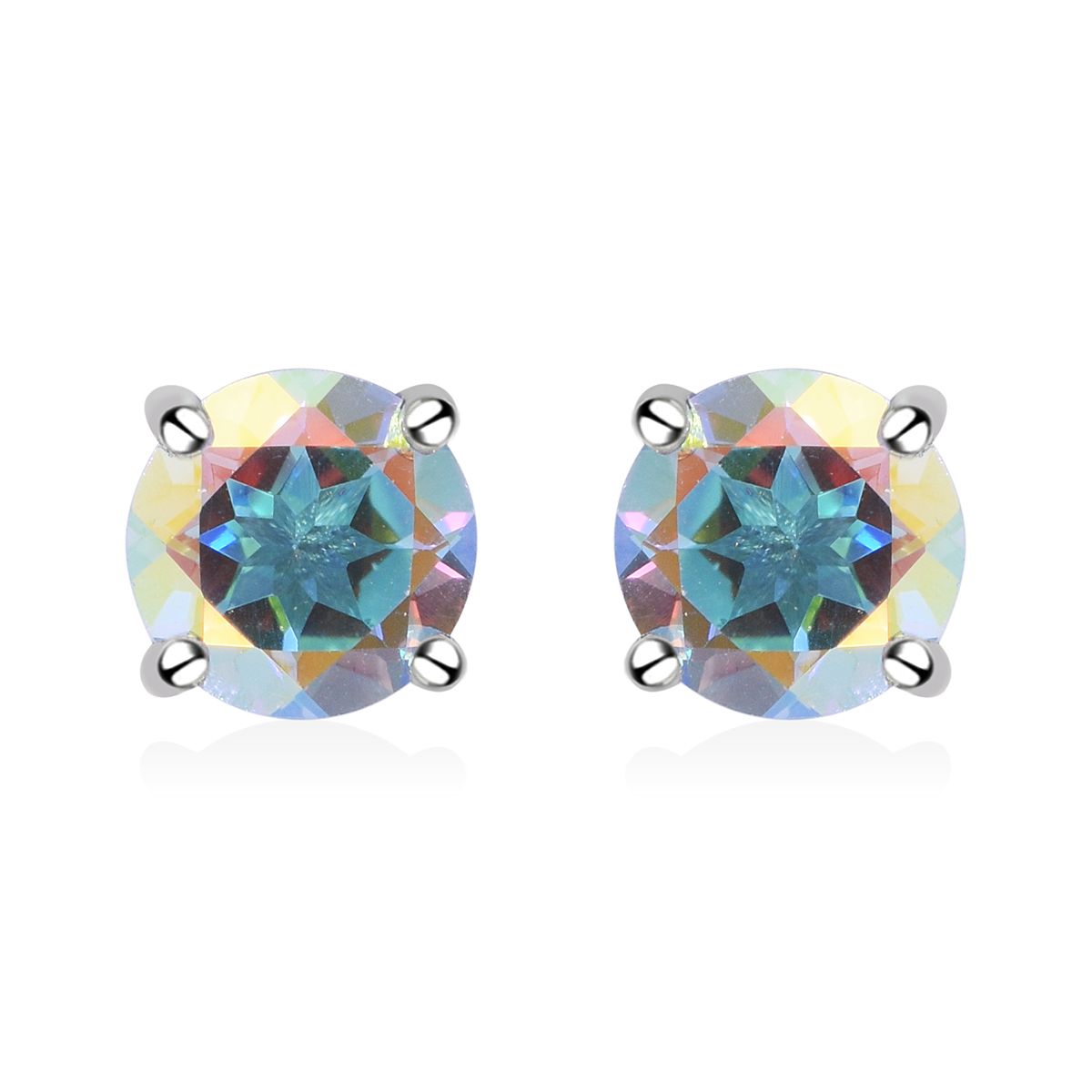 Merkur mystische Topas Ohrringe, 925 Silber platiniert ca. 1.96 ct