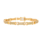 Natürliches, gelbes Diamant Armband, ca. 19 cm 925 Silber Gelbgold Vermeil ca. 1.00 ct