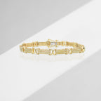 Natürliches, gelbes Diamant Armband, ca. 19 cm 925 Silber Gelbgold Vermeil ca. 1.00 ct