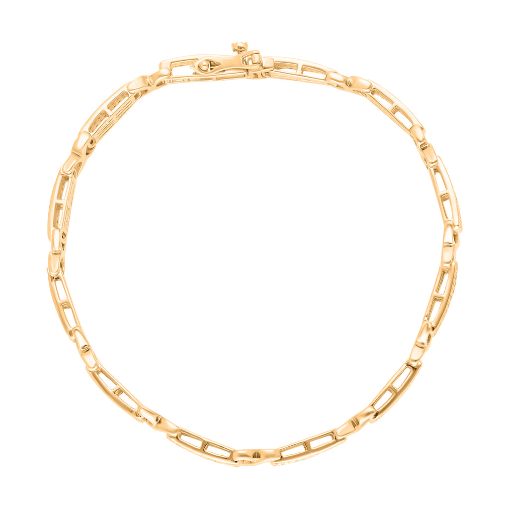 Natürliches, gelbes Diamant Armband, ca. 19 cm 925 Silber Gelbgold Vermeil ca. 1.00 ct