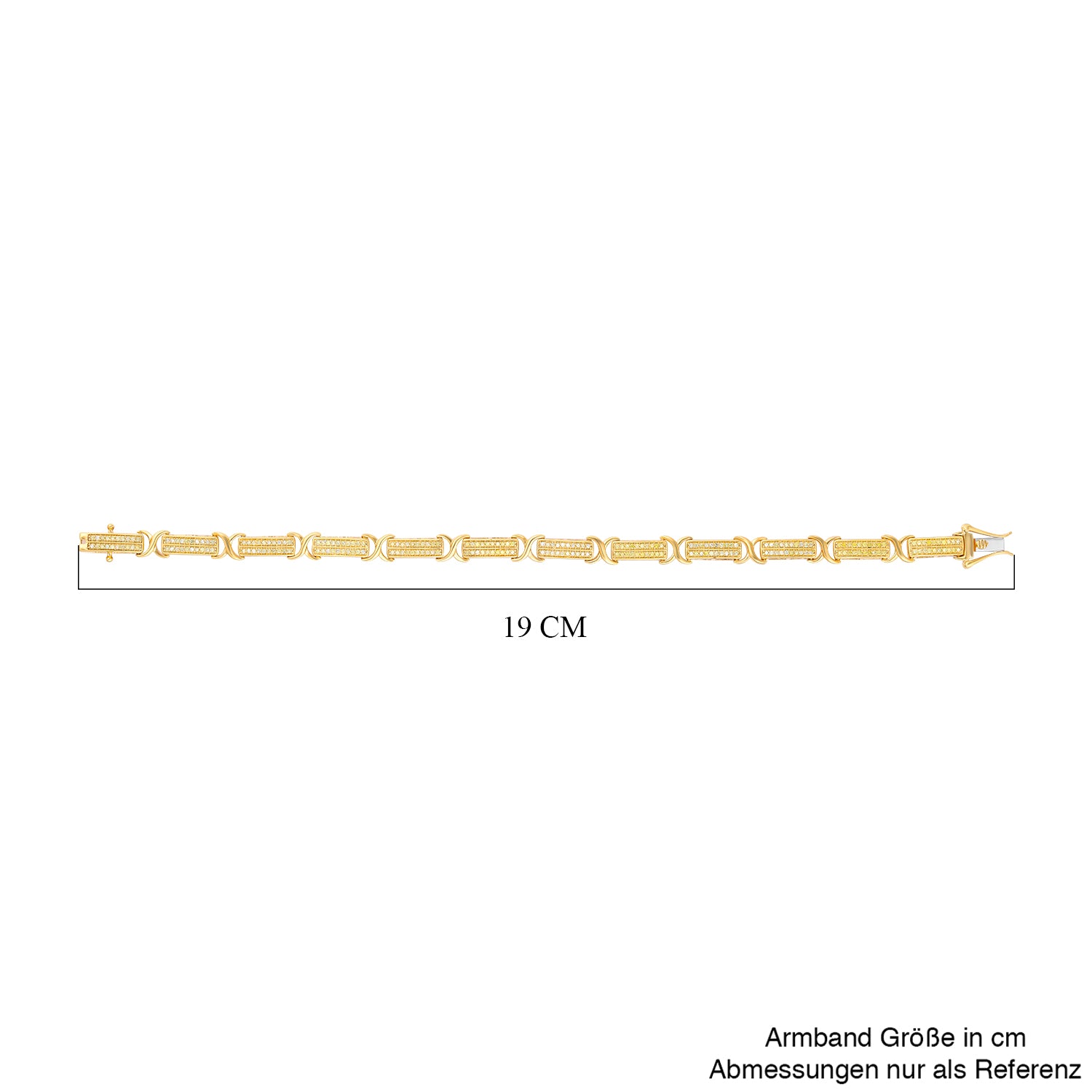 Natürliches, gelbes Diamant Armband, ca. 19 cm 925 Silber Gelbgold Vermeil ca. 1.00 ct