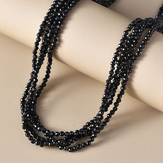 Thai Schwarze Spinell Halskette, 255 cm, ca. 217.50 ct