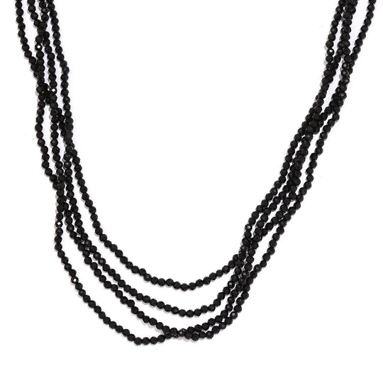 Thai Schwarze Spinell Halskette, 255 cm, ca. 217.50 ct