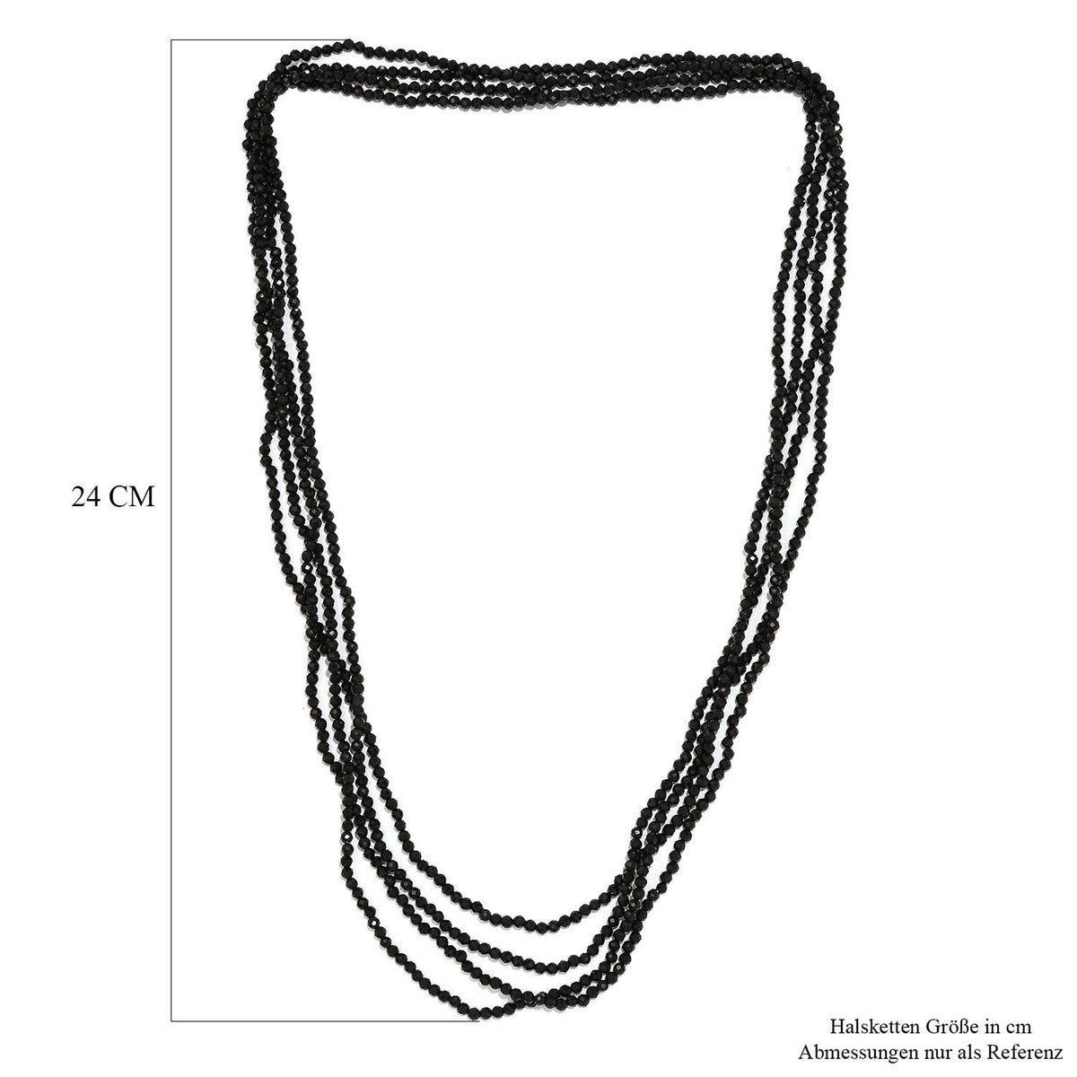 Thai Schwarze Spinell Halskette, 255 cm, ca. 217.50 ct