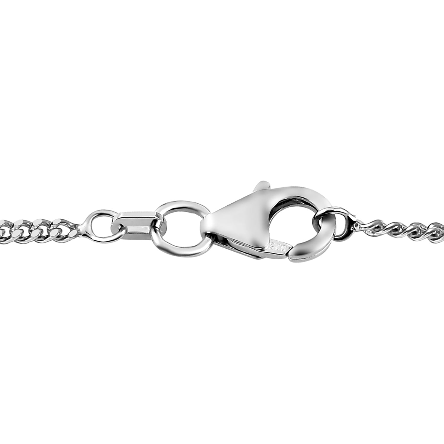 Rauchquarz Halskette, ca. 45 cm, 925 Silber platiniert ca. 32.08 ct