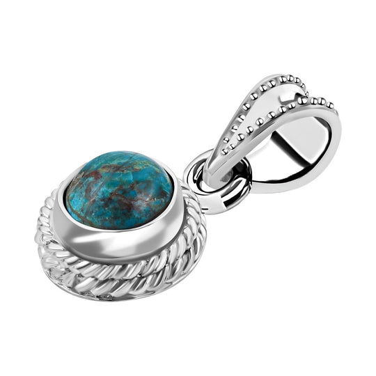 Royal Bali Kollektion - Chrysokoll Anhänger, 925 Silber ca. 4.60 ct