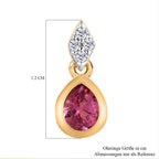 AA Rubellit und weiße Zirkon Ohrringe, 925 Silber Gelbgold Vermeil ca. 0.71 ct