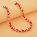 Murano-Stil, Murano-Glasperlen Design, Halskette, ca. 50 cm, Rot