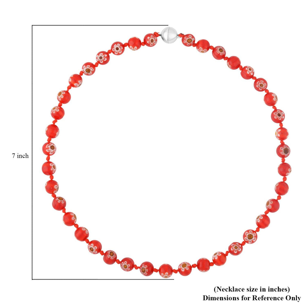 Murano-Stil, Murano-Glasperlen Design, Halskette, ca. 50 cm, Rot