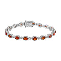 Kirsch Citrin und weißes Zirkon-Armband, 19 cm - 7,43 ct.