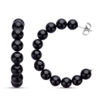 Schwarze Spinell Creolen, 316L Edelstahl ca. 95.00 ct