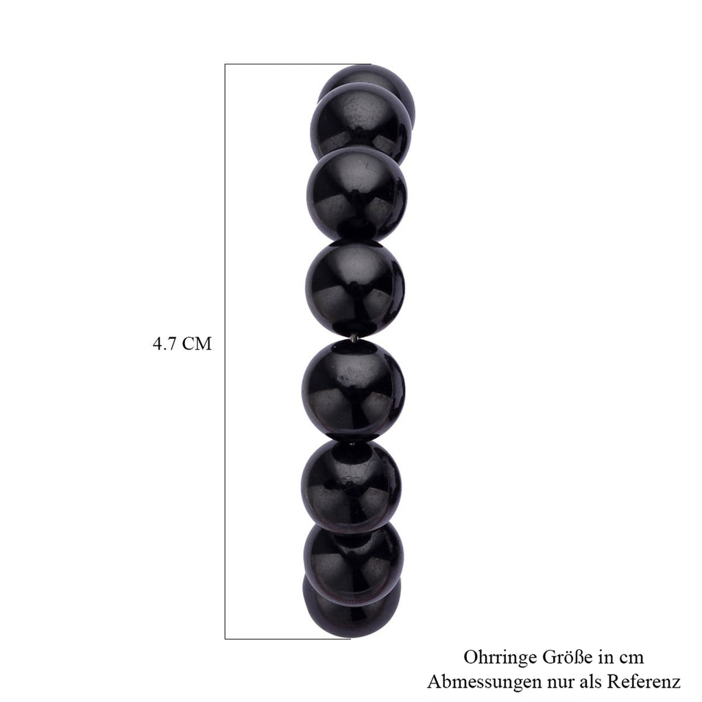 Schwarze Spinell Creolen, 316L Edelstahl ca. 95.00 ct