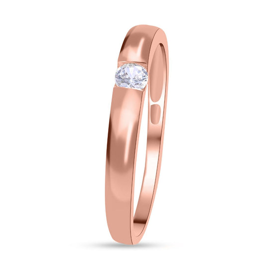 Lustro Stella - Weißer Zirkonia-Ring, 925 Silber rosévergoldet ca. 0,25 ct