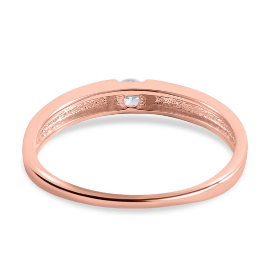 Lustro Stella - Weißer Zirkonia-Ring, 925 Silber rosévergoldet ca. 0,25 ct