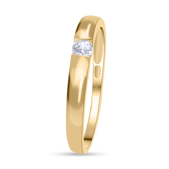 Lustro Stella - Weißer Zirkonia-Ring, 925 Silber vergoldet ca. 0,25 ct
