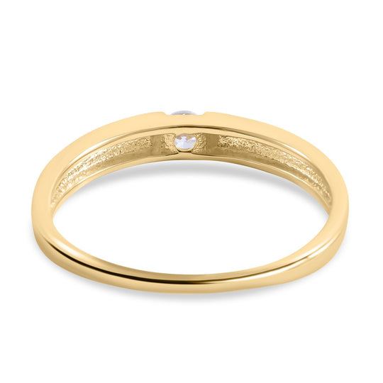 Lustro Stella - Weißer Zirkonia-Ring, 925 Silber vergoldet ca. 0,25 ct