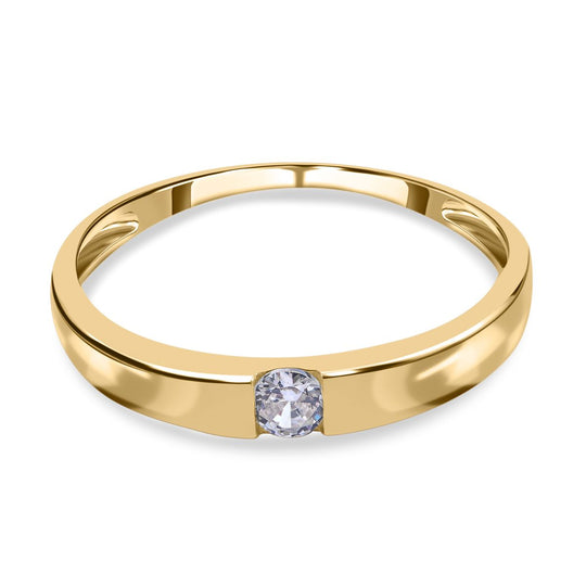Lustro Stella - Weißer Zirkonia-Ring, 925 Silber vergoldet ca. 0,25 ct