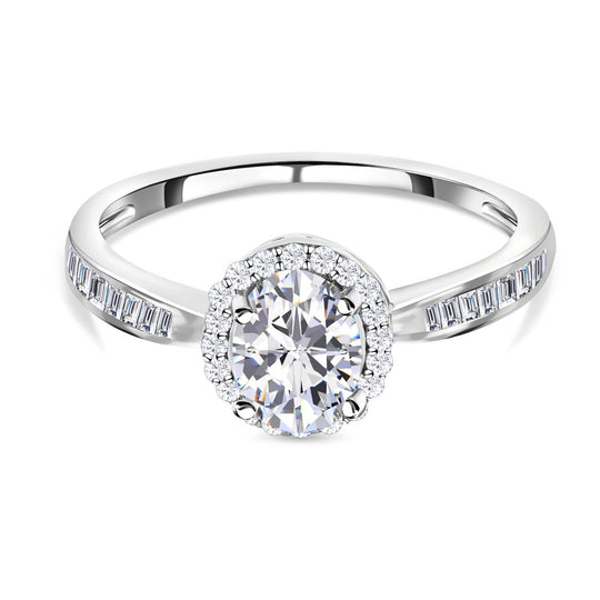 Lustro Stella - Weißer Zirkonia-Ring, 925 Silber rhodiniert ca. 0.91 ct