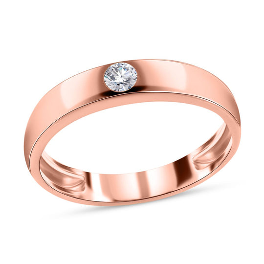 Lustro Stella - Weißer Zirkonia-Ring, 925 Silber rosévergoldet ca. 0,30 ct