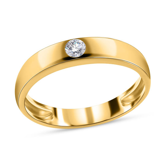 Lustro Stella - Weißer Zirkonia-Ring, 925 Silber vergoldet ca. 0,30 ct