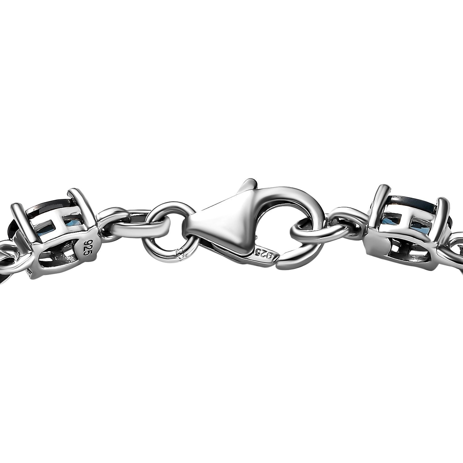 London Blau Topas Armband, ca. 19 cm, 925 Silber platiniert ca. 4.32 ct