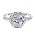 Lustro Stella - Weißer Zirkonia Ring, 925 Silber platiniert (Größe 16.00) ca. 3,65 ct