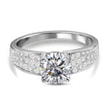 Lustro Stella - Weißer Zirkonia Ring, 925 Silber platiniert (Größe 16.00) ca. 2.55 ct