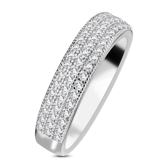 Lustro Stella - Weißer Zirkonia Ring, 925 Silber platiniert ca. 0.72 ct