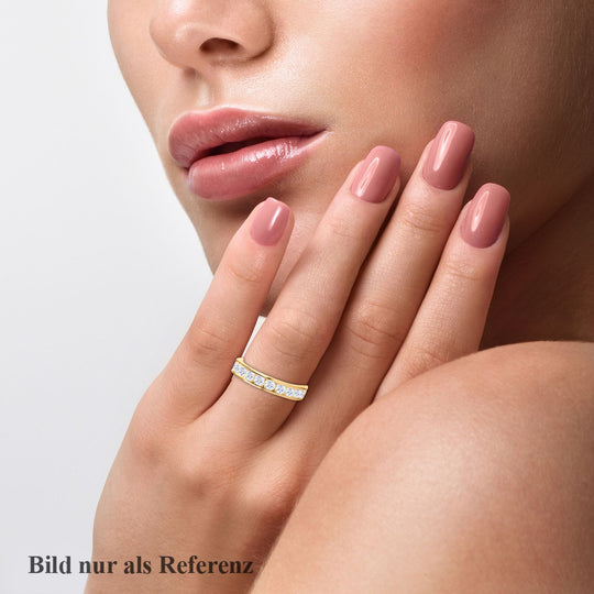 Lustro Stella - Weißer Zirkonia Ring, 925 Silber vergoldet ca. 3,96 ct