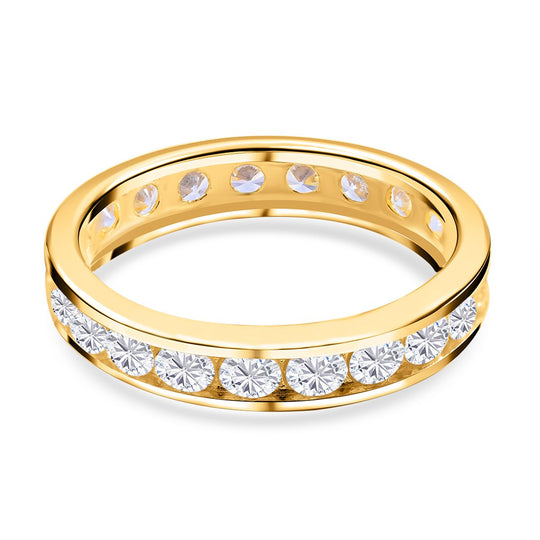 Lustro Stella - Weißer Zirkonia Ring, 925 Silber vergoldet ca. 3,96 ct