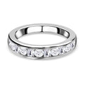LUSTRO STELLA - Weißer Zirkonia Ring, 925 Silber platiniert (Größe 16.00) ca. 1.36 ct