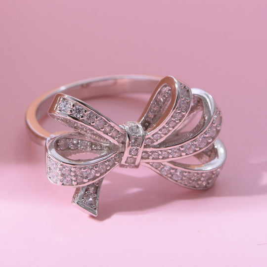 Lustro Stella - Weißer Zirkonia Ring, 925 Silber platiniert ca. 1,00 ct