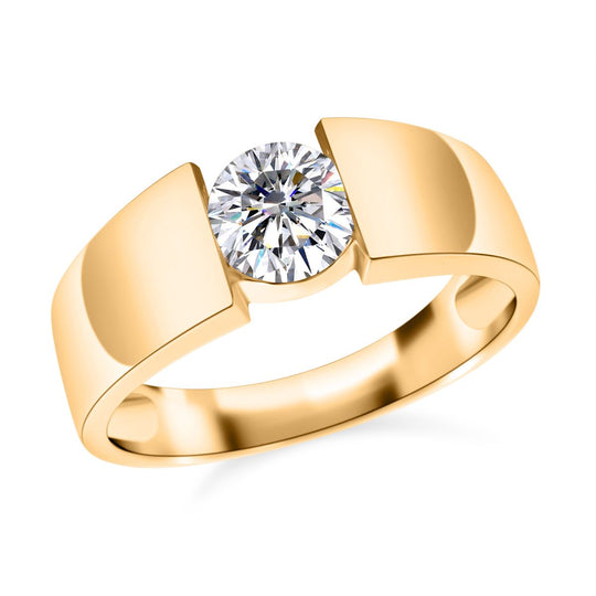 Lustro Stella - Weißer Zirkonia Ring, 925 Silber vergoldet ca. 1,40 ct