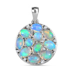 Natürlicher, äthiopischer Welo Opal Anhänger, 925 Silber platiniert ca. 3.43 ct