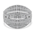 Lustro Stella - Weißer Zirkonia Ring, 925 Silber platiniert (Größe 17.00) ca. 2.64 ct