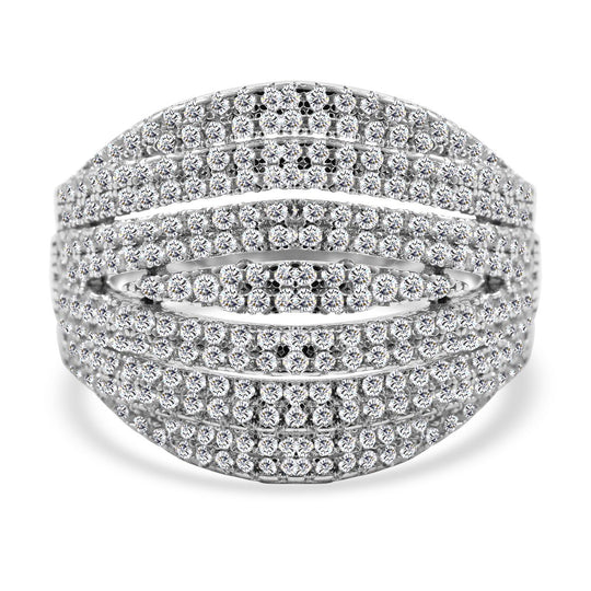 Lustro Stella - Weißer Zirkonia Ring, 925 Silber platiniert ca. 2.64 ct