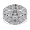 Lustro Stella - Weißer Zirkonia Ring, 925 Silber platiniert (Größe 20.00) ca. 2.64 ct